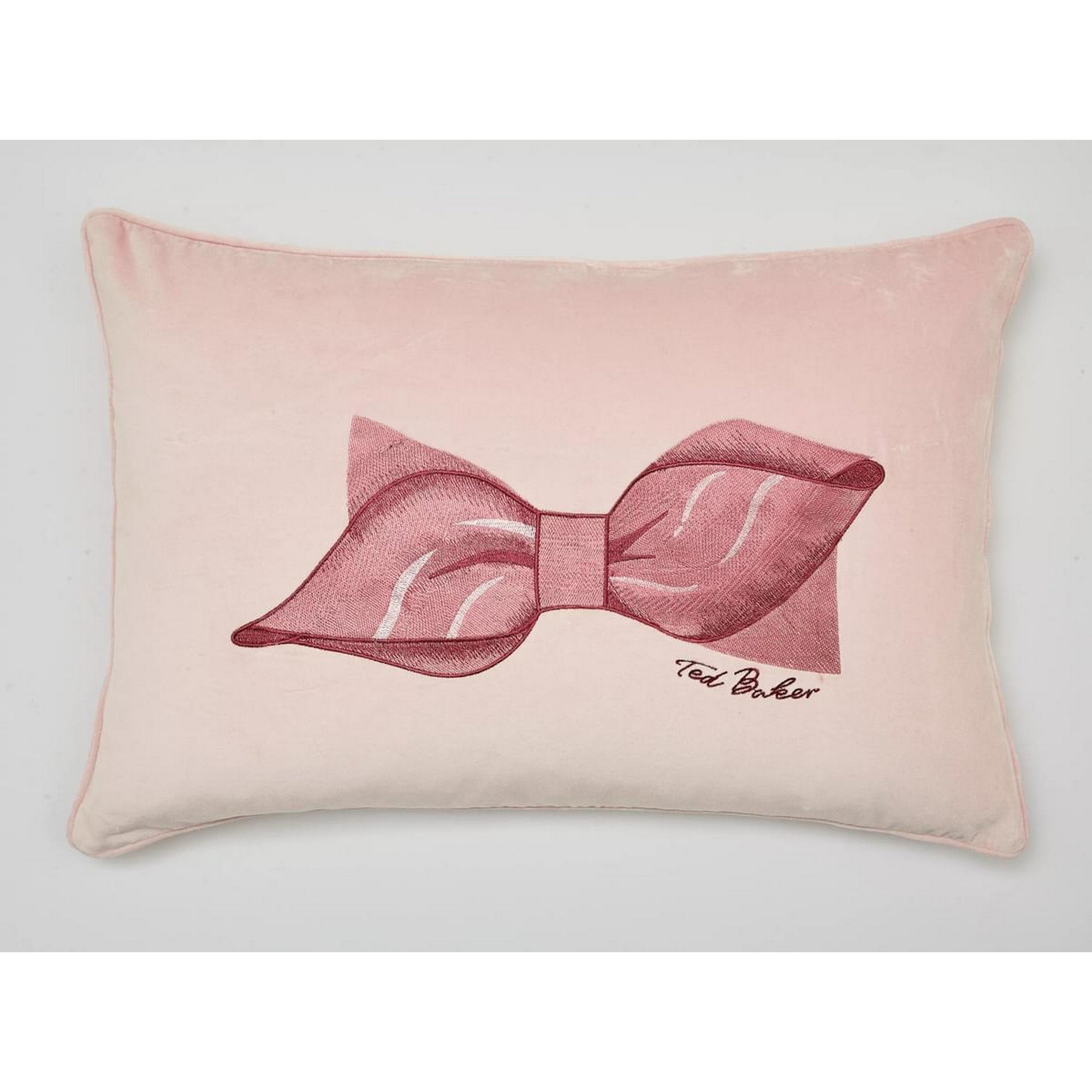 Bow Embroidery Cushion By Ted Baker In Pink